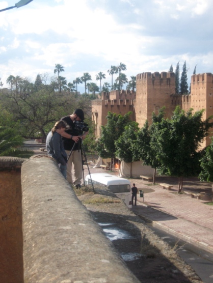 Filming on the walls of Taroudant